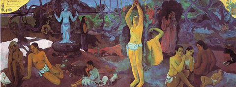 reproductie Where do we come from? What are we? Where are we going? van Paul Gauguin